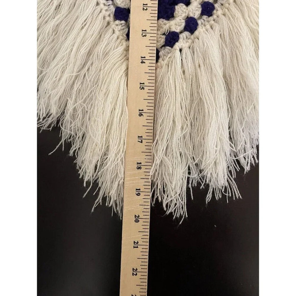 Infant Baby Toddler Crochet Hooded Shawl Handmade Multicolor Retro Boho Fringe - Picture 3 of 5